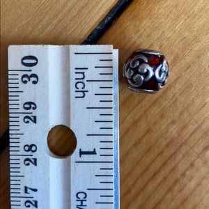 Pandora burgundy enamel knots charm